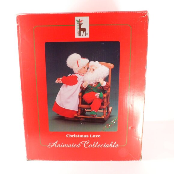 Vintage 90s Animatronic Musical Santa Mrs Claus Kiss Christmas Love Animated Big - Picture 13 of 17